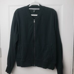 Athleta bomber jacket zip-up long sleeve black size XL